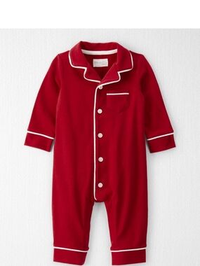 Carters Little Planet - Red Baby One-Piece Footie with White Trim NB